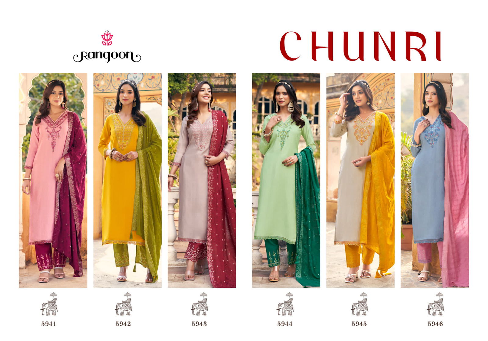 Chunri By Rangoon Viscose Embroidery Kurti Bottom With Dupatta Suppliers In India